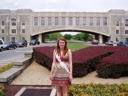 rachel in front of Torgerson bridge